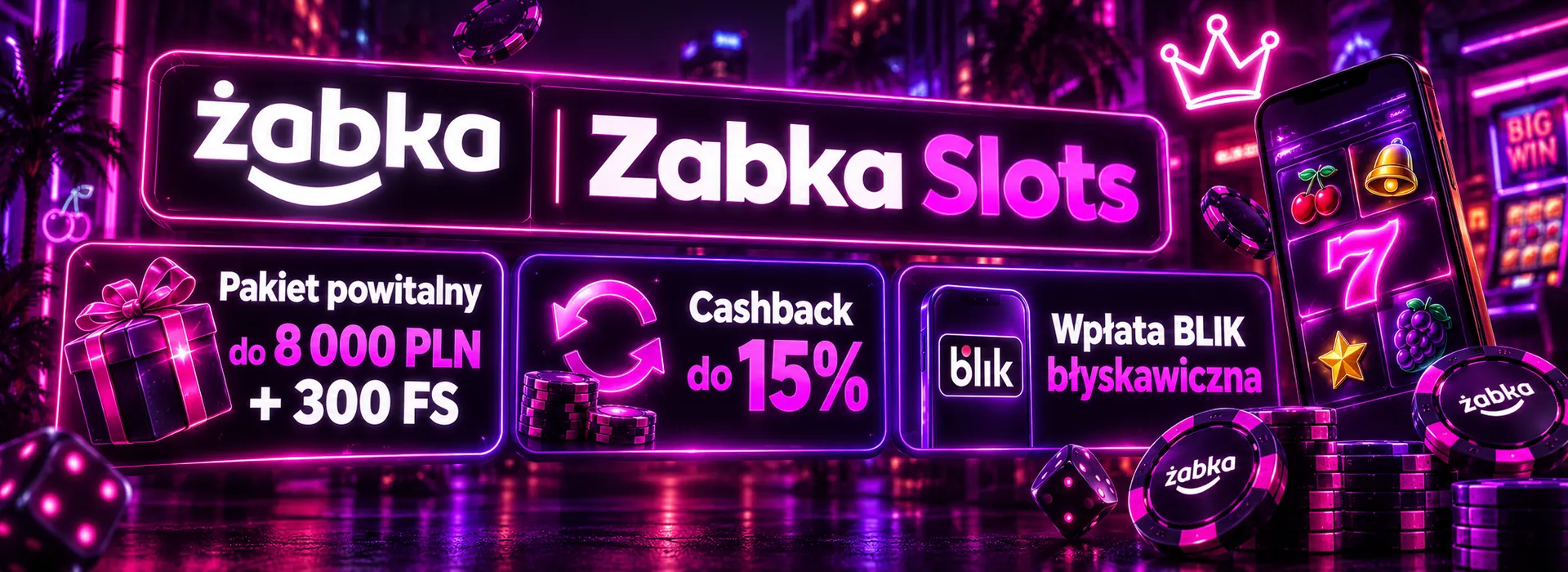 Pakiet powitalny Zabka Slots do 8 000 zł i 300 darmowych spinów